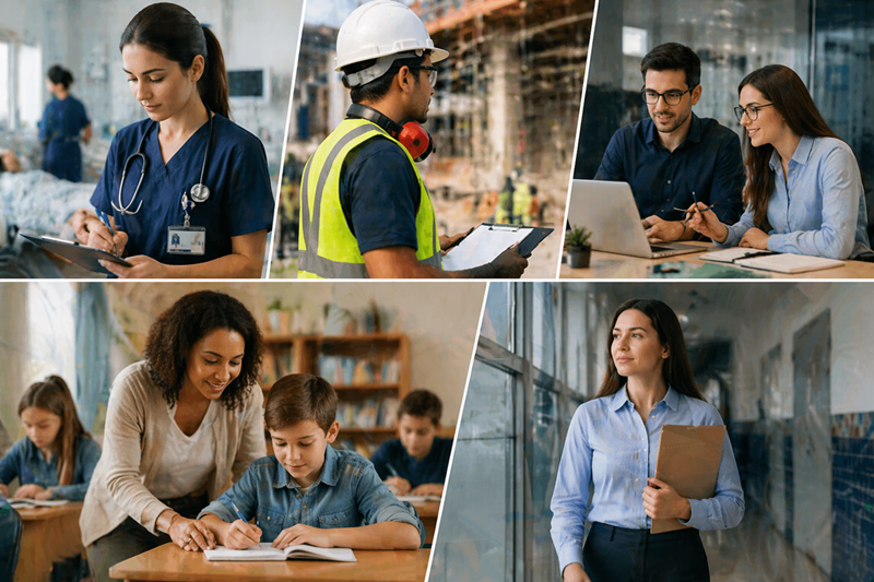 Profissionais de enfermagem, segurança do trabalho e administração com certificação por competência e diploma técnico